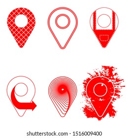 Geolocation icon pack. Set of Geolocation signs in different style Vector illustration EPS10.