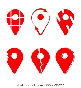 Geolocation icon pack. Set of Geolocation signs in different style for your web site design, logo, app, UI. Set of pins. EPS10.  