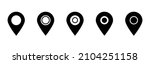 Geolocation icon set. Geotag locator icon. Map place tag. Vector line icon for Business and Advertising