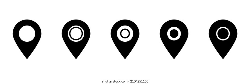 Geolocation icon set. Geotag locator icon. Map place tag. Vector line icon for Business and Advertising