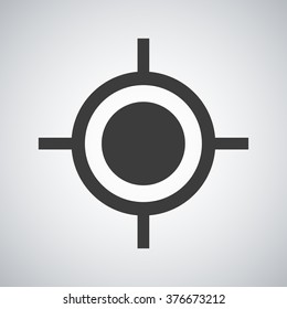 geolocation icon with shadow on a gray background, vector illustration