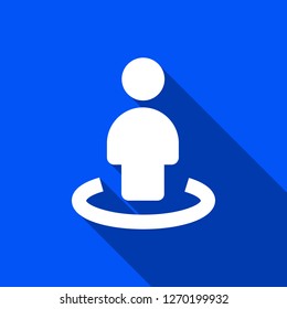 Geolocation icon with shadow , sign design