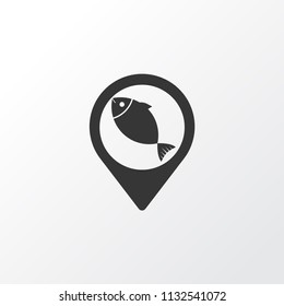 Geolocation icon symbol. Premium quality isolated fish location element in trendy style.
