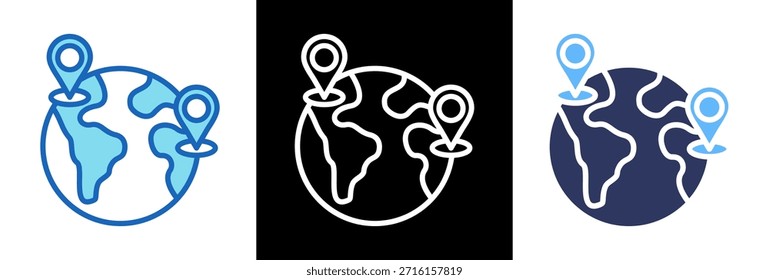Icono de geolocalización triplestyle Ilustración vectorial