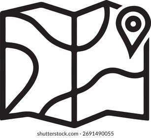 Geolocation icon vector illustration. Continuous one line drawing navigator. Single line art location mark. Map pin continuous one line drawing. Location, navigator, geolocation sign in simple linear.