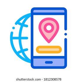 Geolocation Icon Vector. Outline Geolocation Sign. Isolated Contour Symbol Illustration