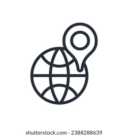 geolocation icon. vector.Editable stroke.linear style sign for use web design,logo.Symbol illustration.