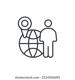 Geolocation icon. vector.Editable stroke.linear style sign for use web design,logo.Symbol illustration.