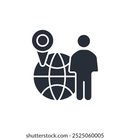 Geolocation icon. vector.Editable stroke.linear style sign for use web design,logo.Symbol illustration.