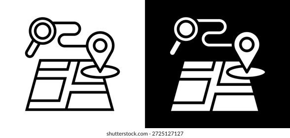 Ícone de geolocalização branco Ilustração de vetor preto