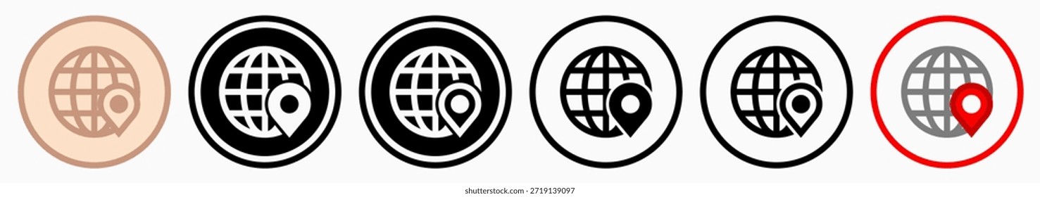 Geolocation Icons: vector illustration of geolocation icons with white background