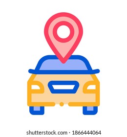 Geolocation Machines Logo Icon Vector. Outline Geolocation Machines Logo Sign. Isolated Contour Symbol Illustration