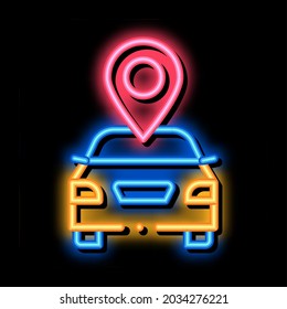 Geolocation Machines Logo neon light sign vector. Glowing bright icon Geolocation Machines Logo sign. transparent symbol illustration