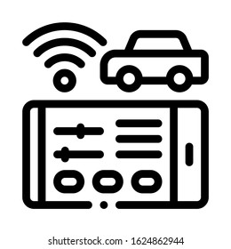 Geolocation Machines via Wi-Fi Icon Vector. Outline Geolocation Machines via Wi-Fi Sign. Isolated Contour Symbol Illustration