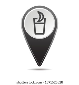 Geolocation map pin bar restaurant icon. Vector icon with shadow. Vector EPS 10