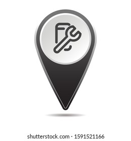 Geolocation map pin mobile repair icon. Vector icon with shadow. Vector EPS 10