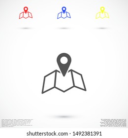 Geolocation map pin vector icon. Geolocation map pin for phone icon.Geolocation map pin for the Navigator icon. Geolocation map pin for online search icon. badge.