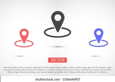 Geolocation map pin vector icon. Geolocation map pin for phone icon.Geolocation map pin for the Navigator icon. Geolocation map pin for online
