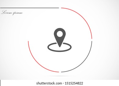 Geolocation map pin vector icon. Geolocation map pin for phone icon.Geolocation map pin for the Navigator icon. Geolocation map pin for online