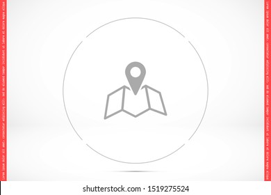Geolocation map pin vector icon. Geolocation map pin for phone icon.Geolocation map pin for the Navigator icon. Geolocation map pin for online