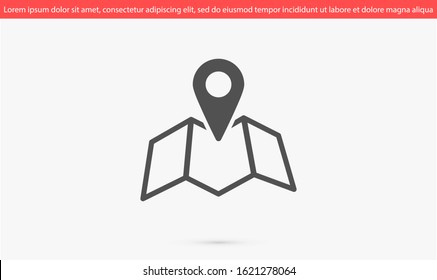 Geolocation Map Pin Vector Icon. Geolocation Map Pin For Phone Icon.Geolocation Map Pin For The Navigator Icon. Geolocation Map Pin For Online