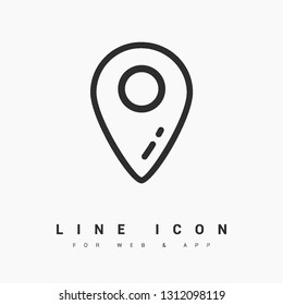 Geolocation minimal icon. Marker line vector icon for websites and mobile minimalistic flat design.