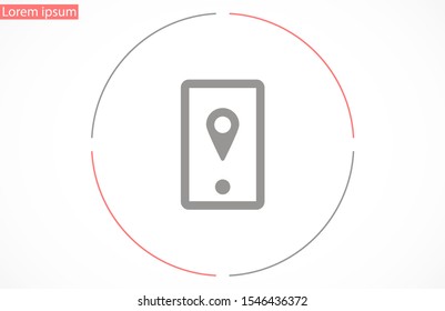 Geolocation phone vector icon.