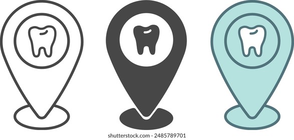 geolocation point icon. Geolocation dental. Tooth icon point