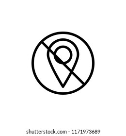 geolocation prohibition icon. Element of prohibition sign for mobile concept and web apps icon. Thin line icon for website design and development, app development. Premium icon