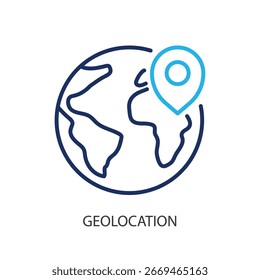 Geolocation thin line vector icons.