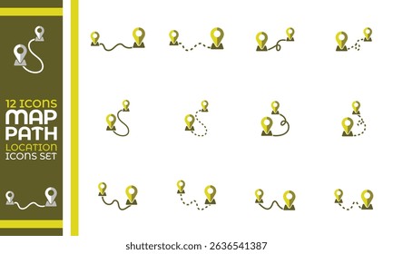 Geolocation and Travel Map Marker Icon Set, Flat Navigation Icons with GPS and Pinpoint Symbols