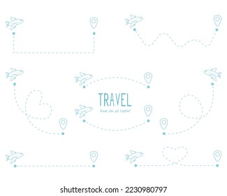 Geolocation travel plane flies to anywhere in the world