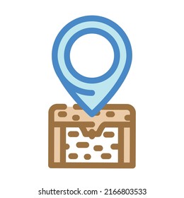 geolocation treasure color icon vector. geolocation treasure sign. isolated symbol illustration
