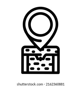geolocation treasure line icon vector. geolocation treasure sign. isolated contour symbol black illustration