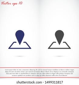 Geolocation vector icon. Geolocation for phone icon. Geolocation for the Navigator icon. Geolocation for online search. badge icon 10 eps. Lorem Ipsum.