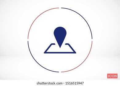 Geolocation vector icon. Geolocation for phone icon. Geolocation for the Navigator icon. Geolocation for online search. badge icon 10 eps. Lorem Ipsum.