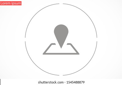 Geolocation vector icon. Geolocation for phone icon. Geolocation for the Navigator icon. Geolocation for online search. badge icon 10 eps. Lorem Ipsum.