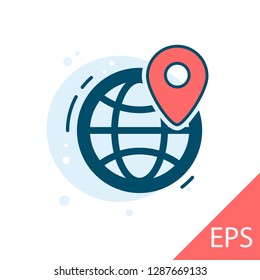 Geolocation. Vector modern line design illustration icon