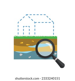 Geologic inspection. Soil test flat illustration.
