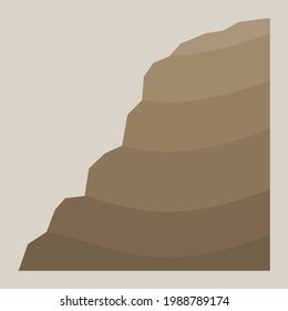 Pendiente de roca geológica en capas. Estructura sedimentaria.