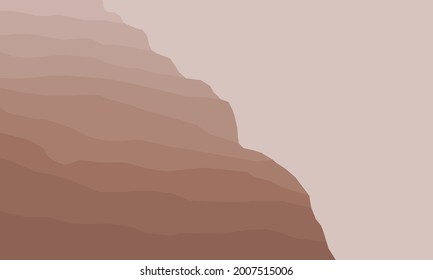 Geologic rock slope. Sedimentary structure. Rock outcrop.