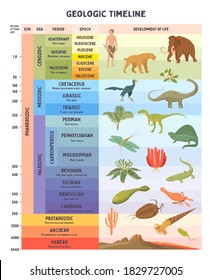 Geologic timeline scale vector illustration