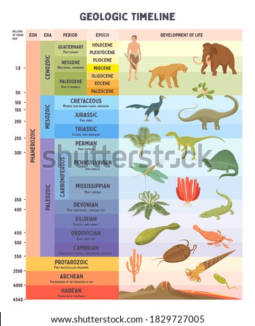 Geologic timeline scale vector illustration Foto d'archivio © 
