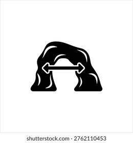 Geological formation vector graphic depicting a natural rock arch. Useful for travel geography or measurement concepts. Perfect for digital marketing materials.