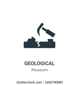 Geological glyph icon vector on white background. Flat vector geological icon symbol sign from modern museum collection for mobile concept and web apps design.