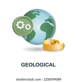 Geological icon. 3d illustration from engineering collection. Creative Geological 3d icon for web design, templates, infographics and more
