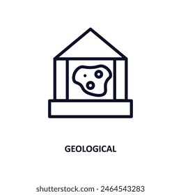 geological icon. Thin line geological icon from museum and exhibition collection. Outline vector isolated on white background. Editable geological symbol can be used web and mobile