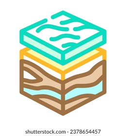 geological modeling color icon vector. geological modeling sign. isolated symbol illustration