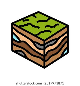 geologische Modellierung Farbe Symbol Vektor. geologisches Modellierungszeichen. einzelne Symbolgrafik