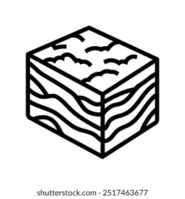 modelagem geológica ícone de linha vetor. sinal de modelagem geológica. isolado contorno símbolo ilustração preta